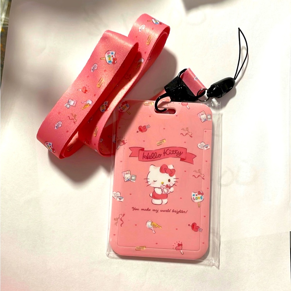 Hello kitty holder and lanyard